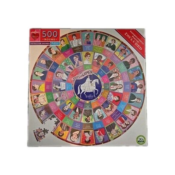 Jigsaw Puzzle Votes For Women 500 Pieces eeBoo Round 23" American History Used - Picture 1 of 6